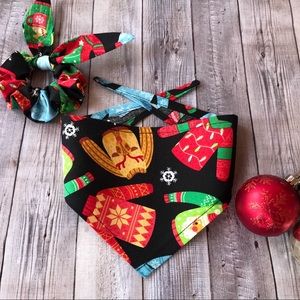 Ugly Sweaters Dog Bandana with Scrunchies,UrbanPet